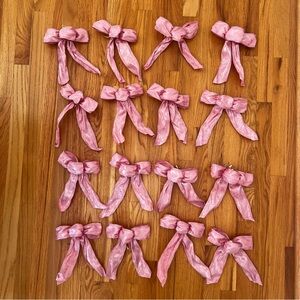 Vintage Pink Holiday Bows – Set of 16 – Victorian Christmas Tree Décor